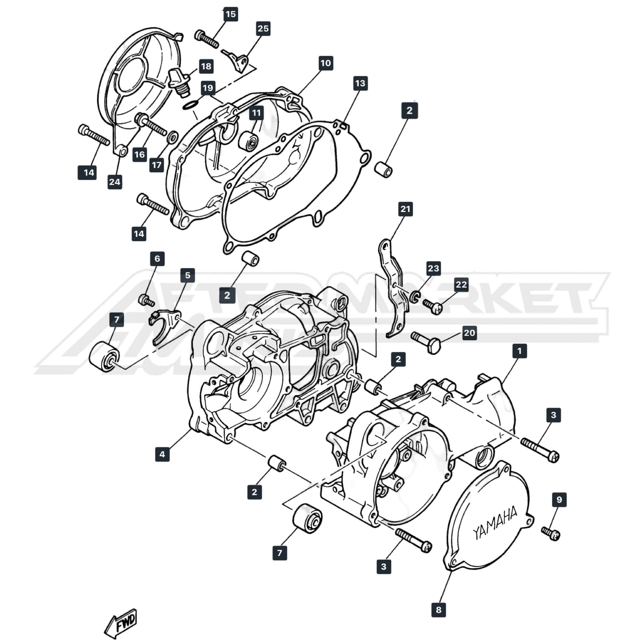 Yamaha PW50 Engine Cases & Crankcase Parts - Cases, Covers