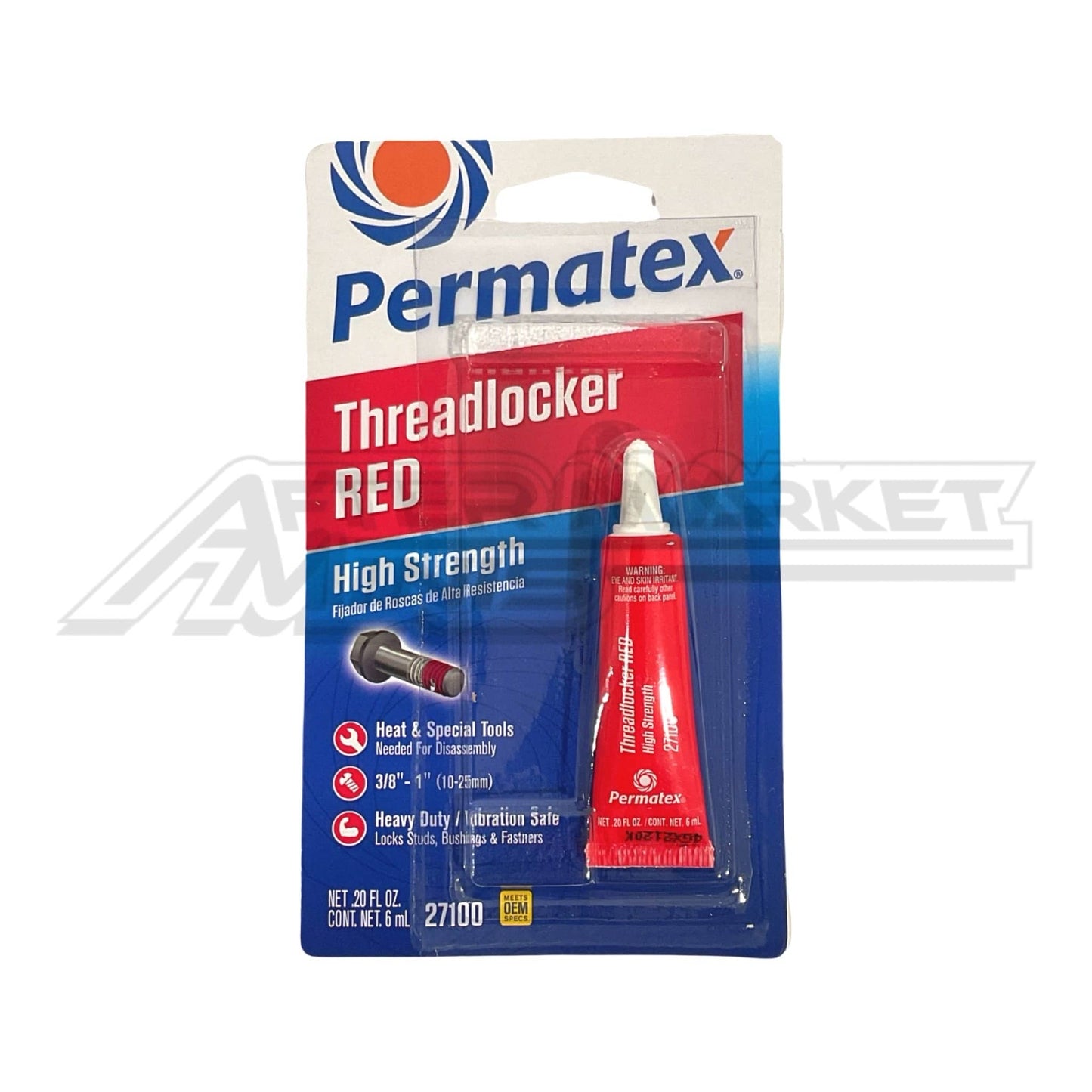 Permatex Threadlocker - Red - 0.2 U.S. fl oz.