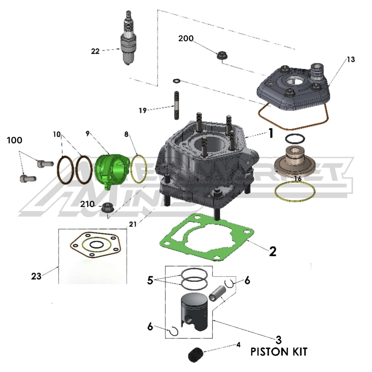 Cobra 50 60cc Aftermarket Minis Piston Kit