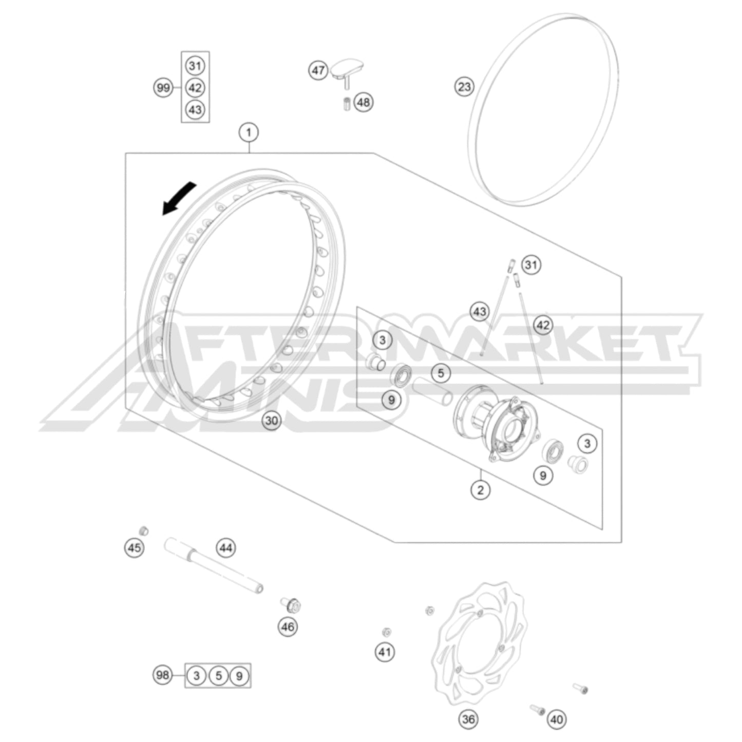 Gas Gas MC 65 Front Wheel 2021-2023