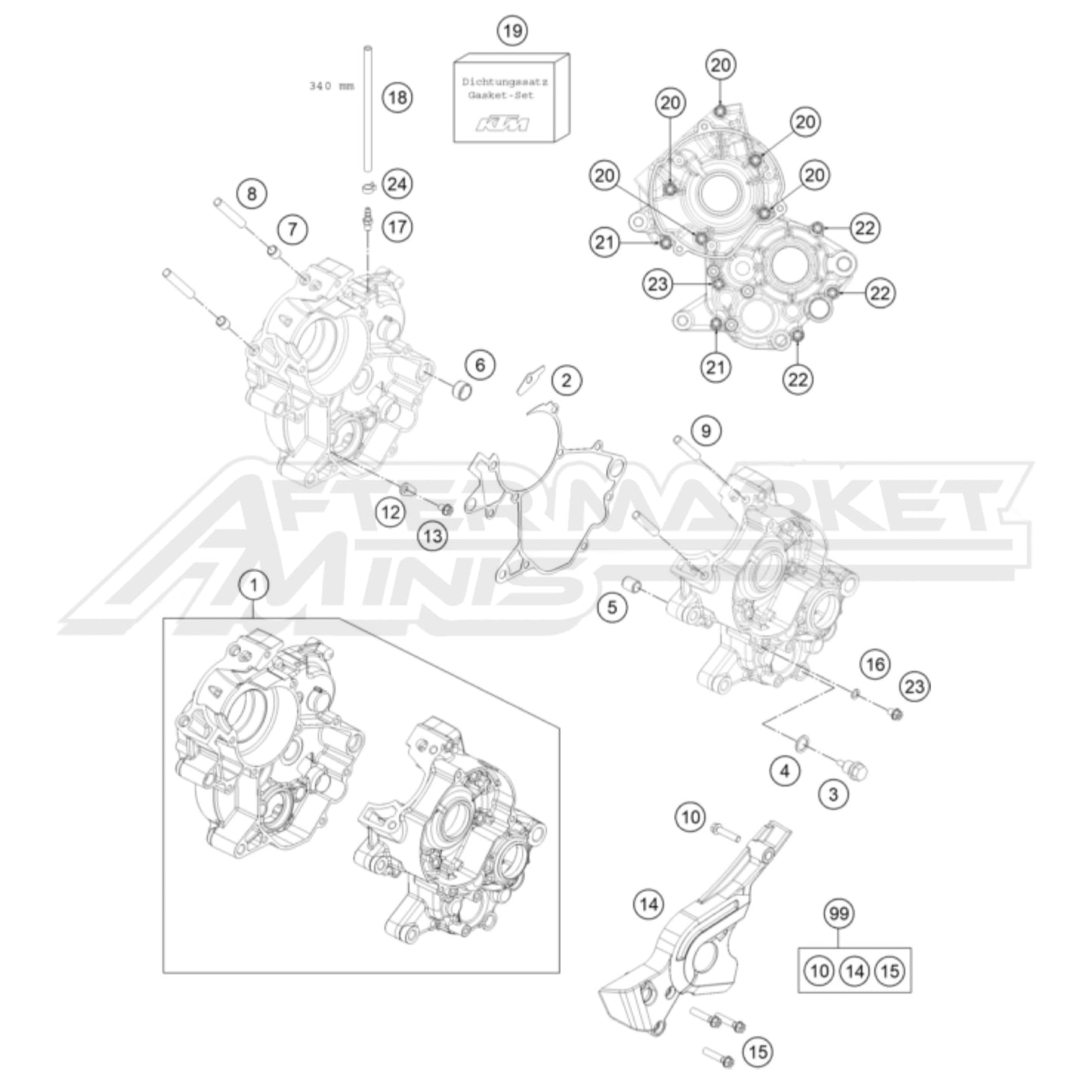 Husqvarna TC 65 Engine Case 2017-2023