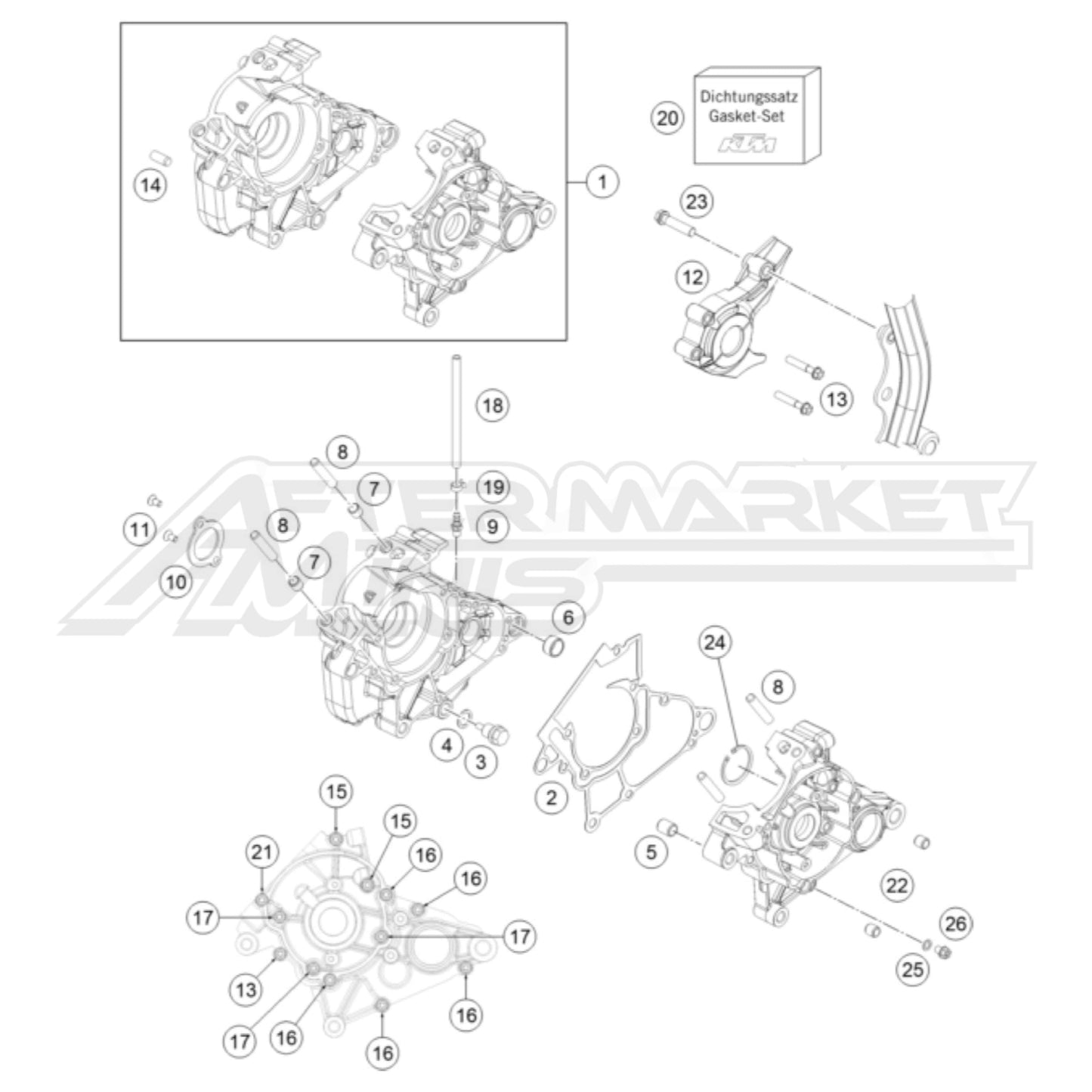 KTM 50SX - Engine Cases 2023-2009