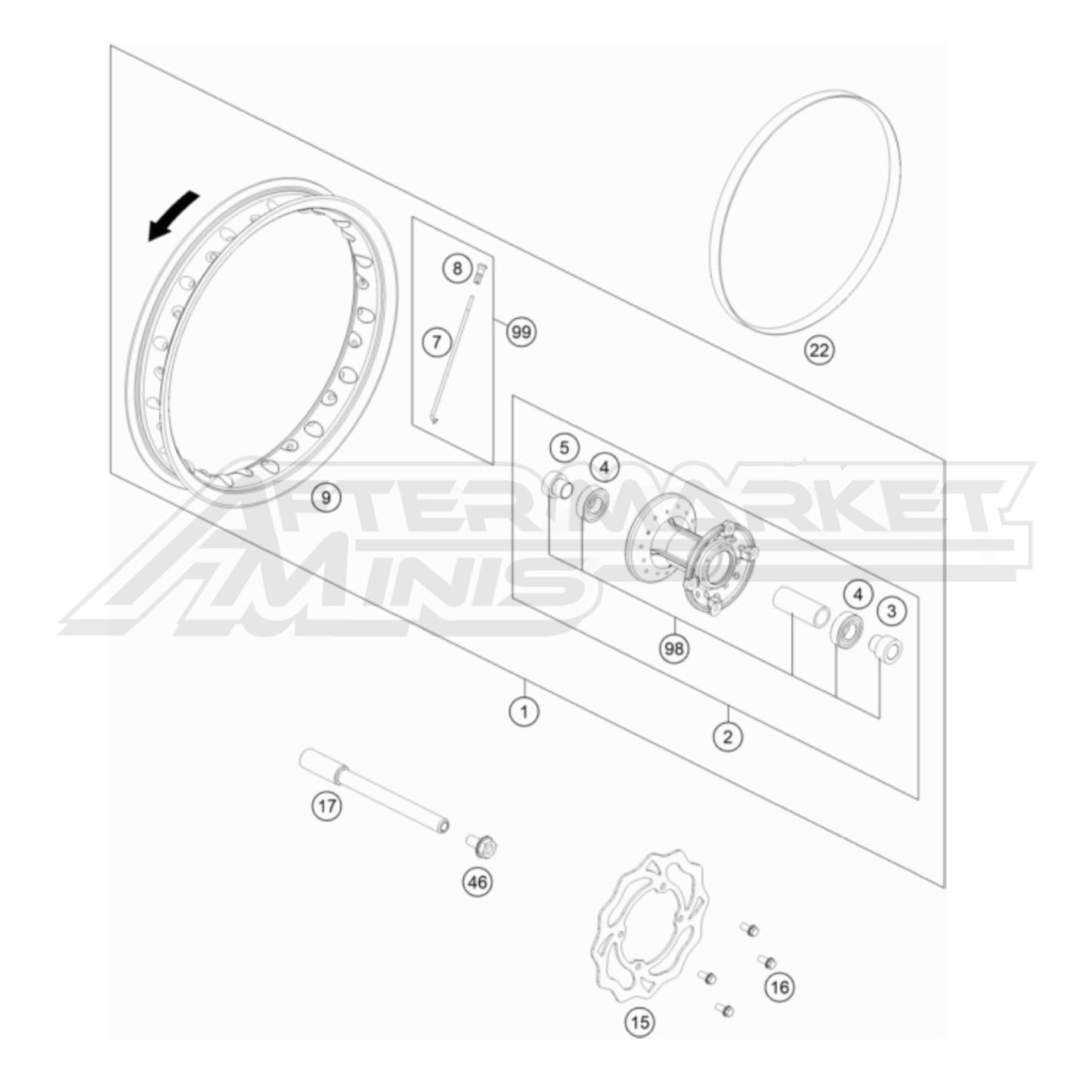 Gas Gas MC-E 5 - Front Wheel 2021-2023