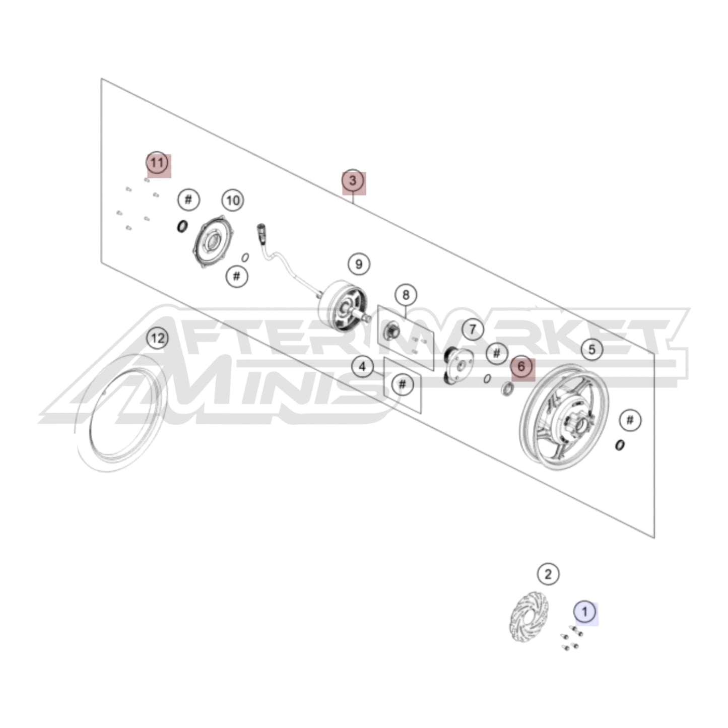 KTM, Gas Gas, Husqvarna E2 Rear Wheel Hub Motor Stator kpl.