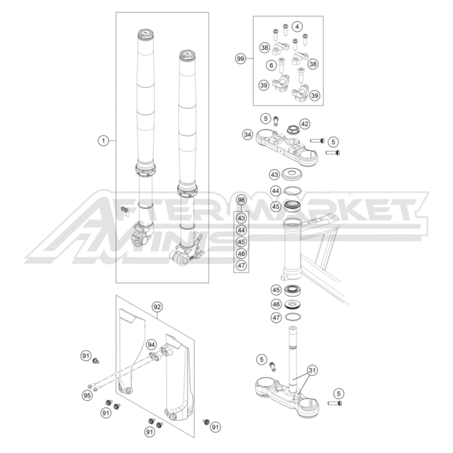 Gas Gas MC-E 5 - Front Fork Triple Clamp 2021-2024