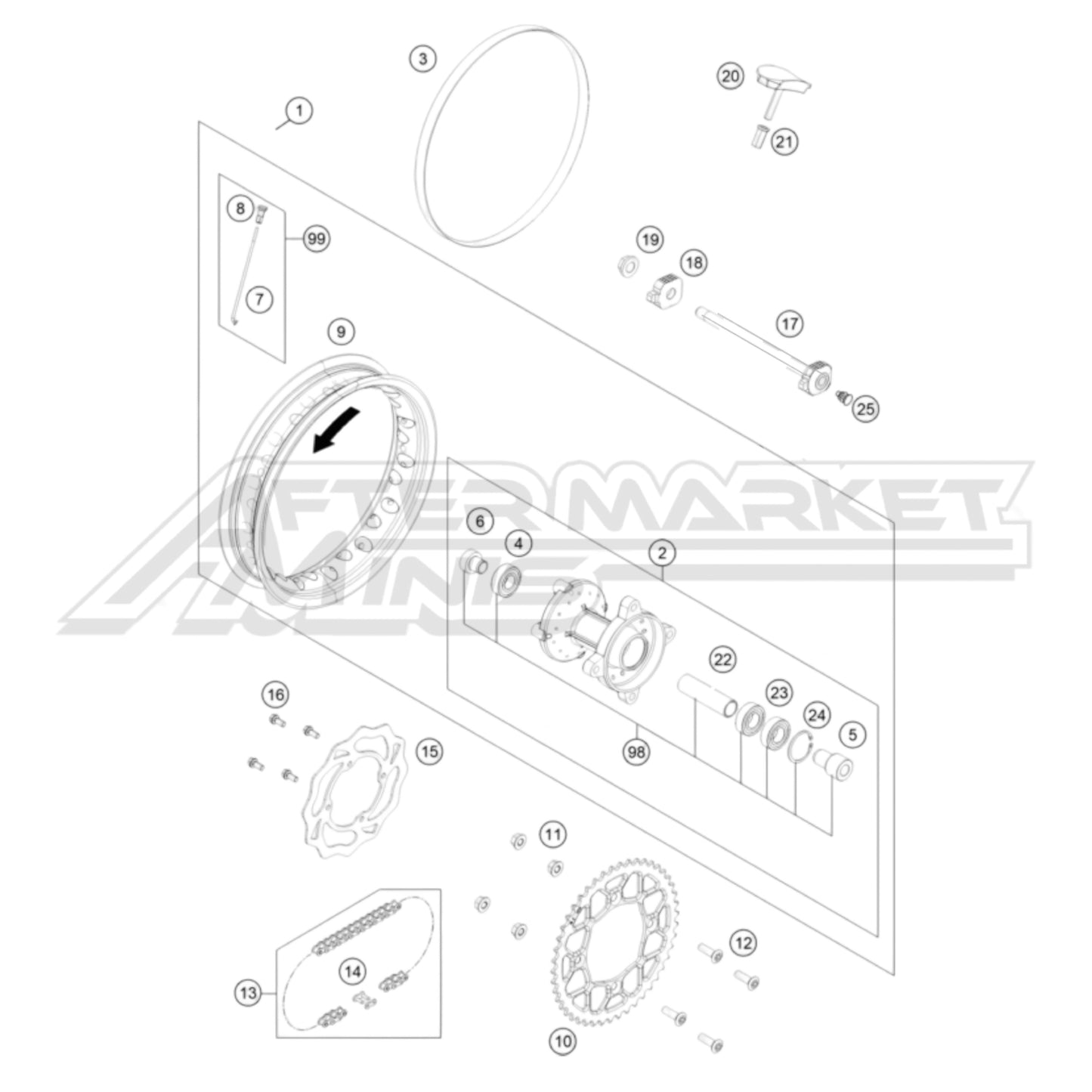 Gas Gas MC-E 5 - Rear Wheel 2021-2023