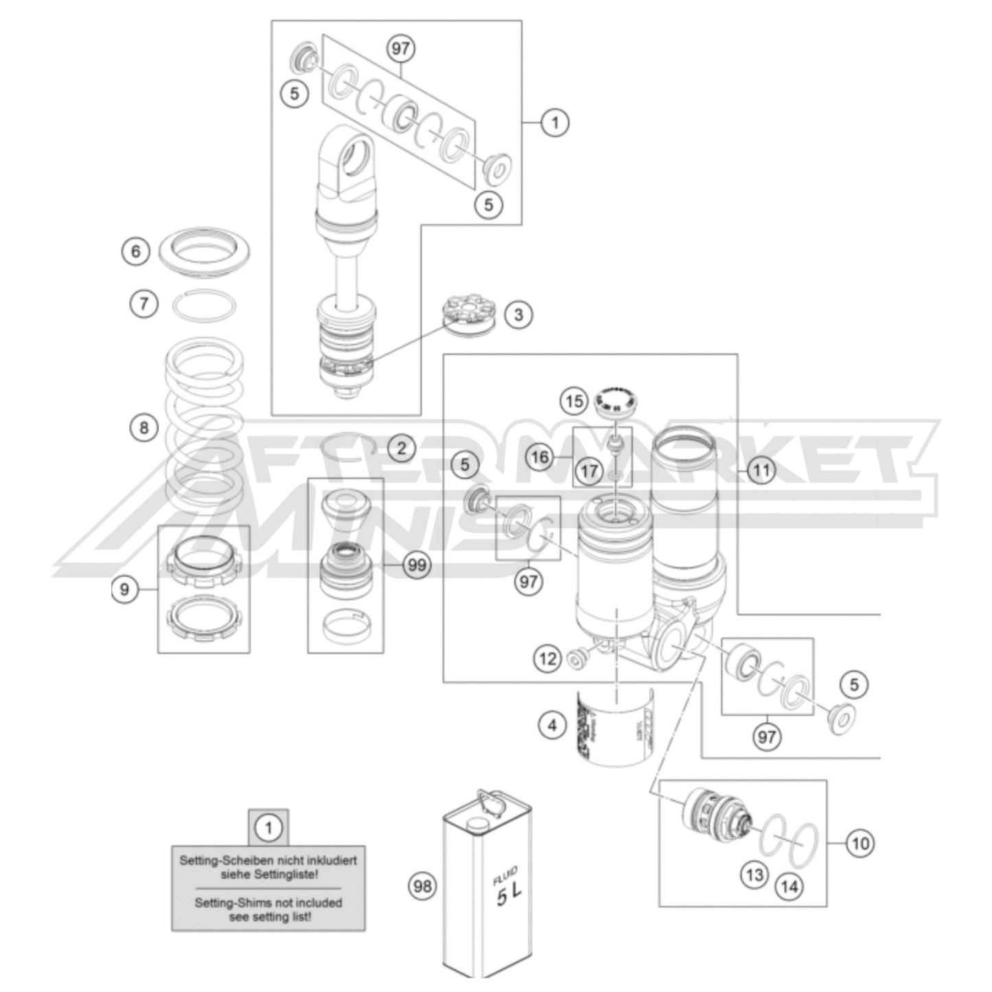 KTM SX-E 5 - Shock Absorber Disassembled 2024-2020