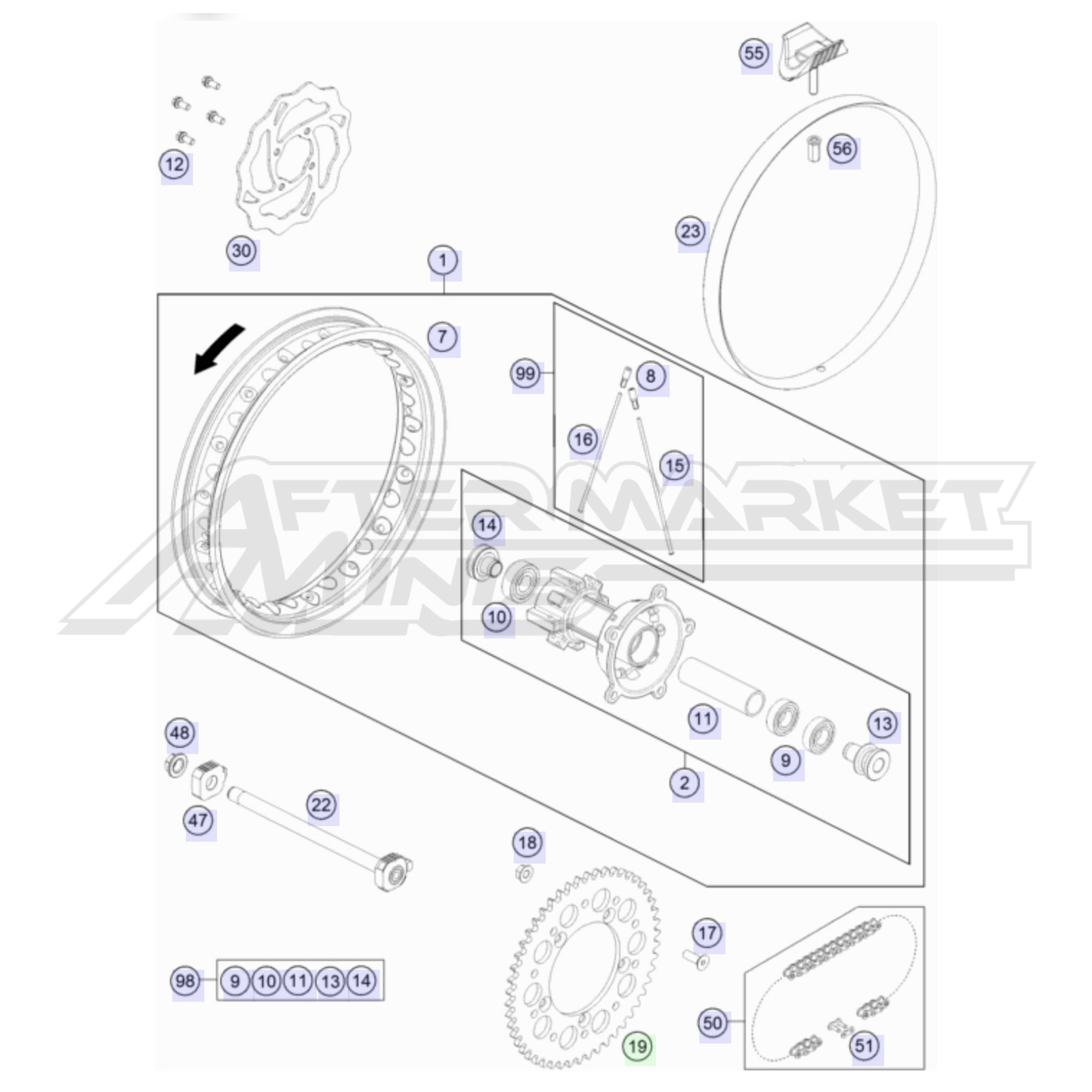 65cc Rear Wheel 2016+