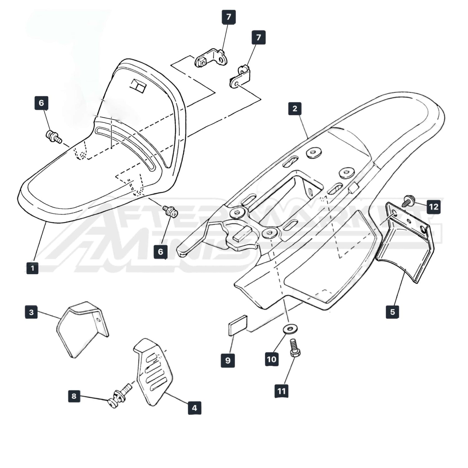 Yamaha PW50 Fenders & Body Plastics parts diagram
