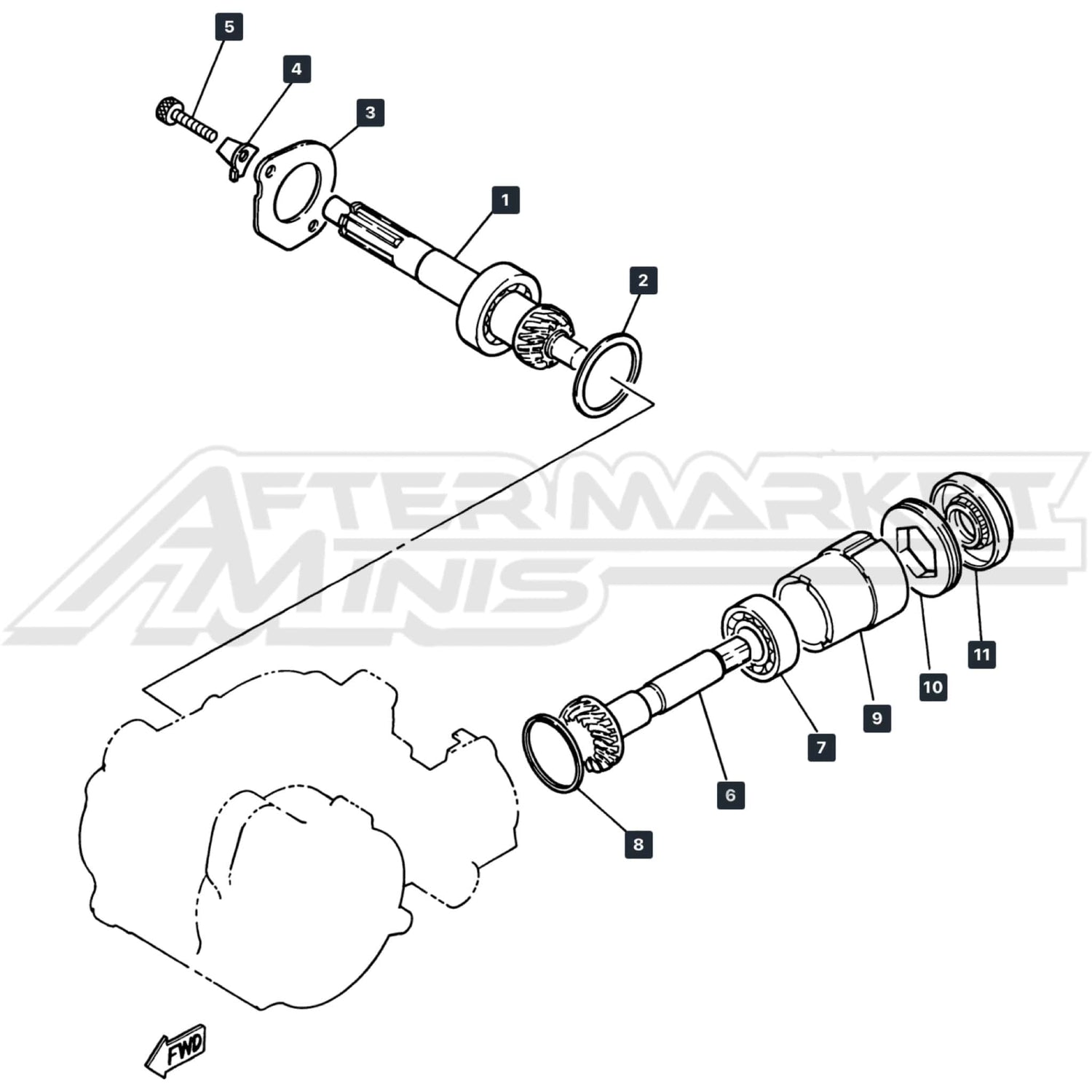 Yamaha PW50 Transmission parts diagram