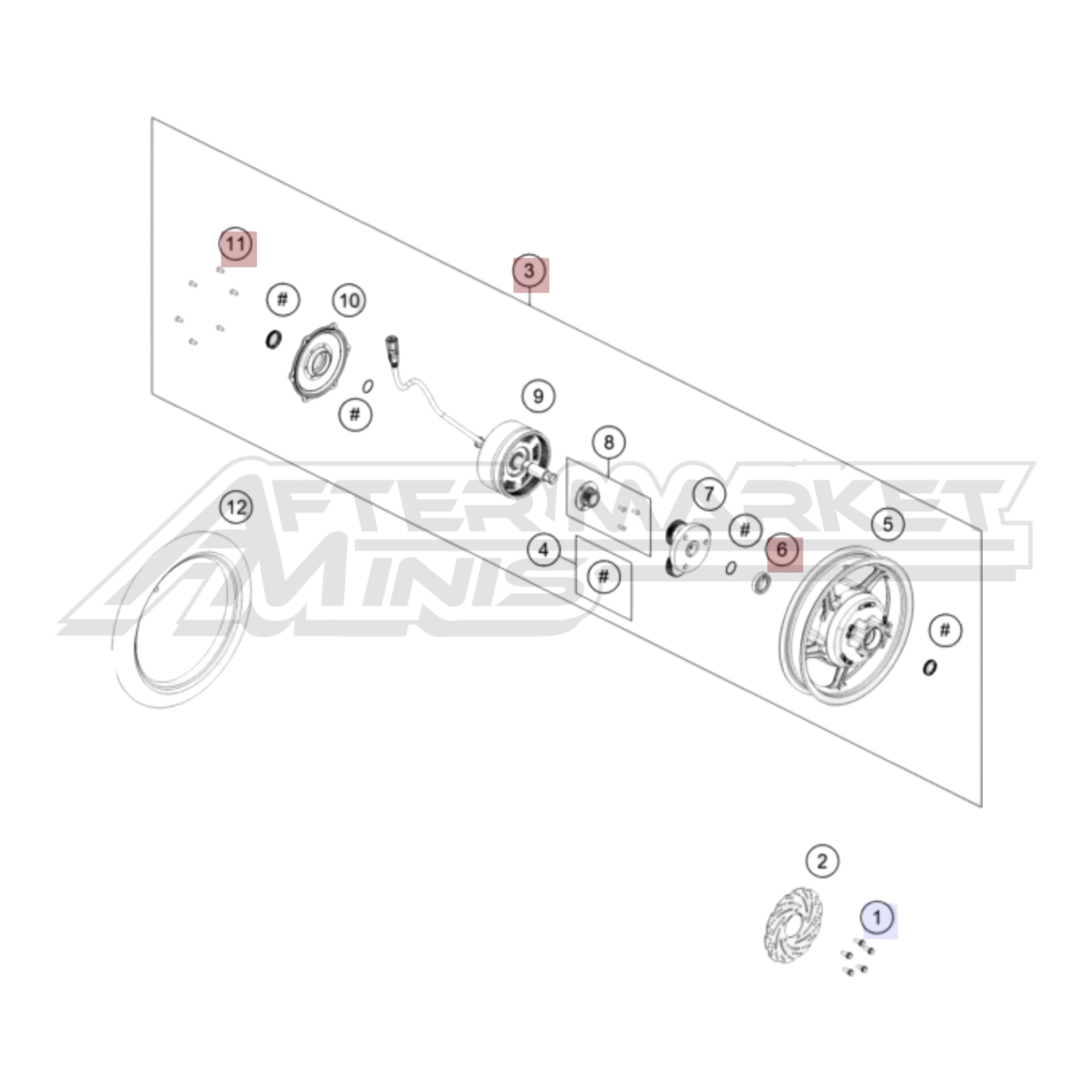 2024 KTM SXE 2 Rear Wheel Aftermarket Minis