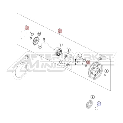 2024 Gas Gas MC-E 2 Rear Wheel