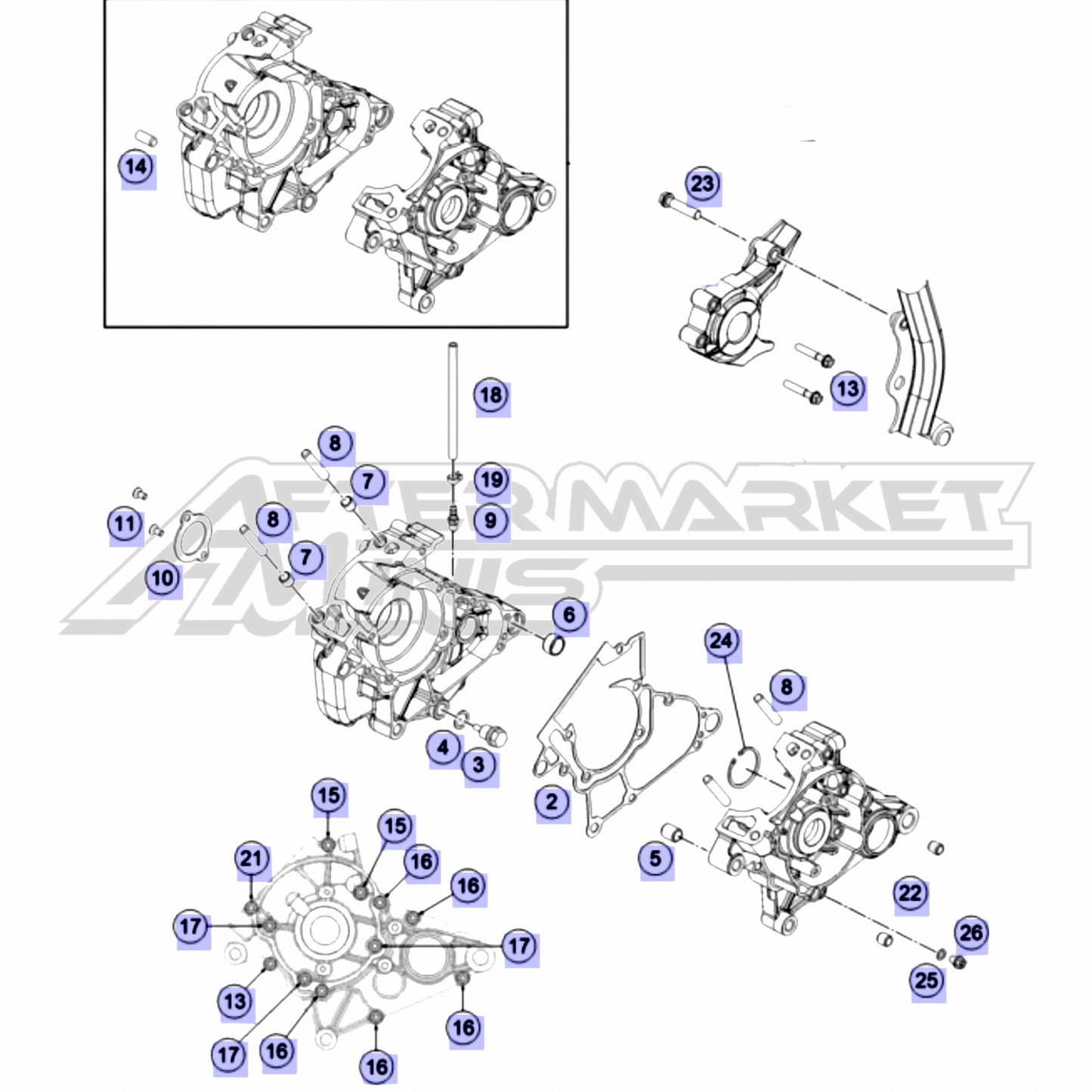 50cc Engine Case Hardware