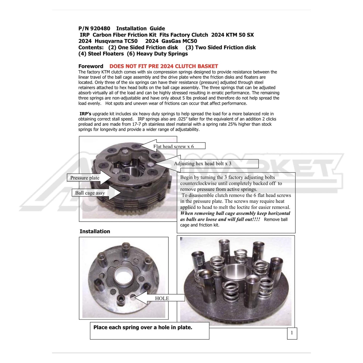 50cc IRP OEM Clutch Disc Rebuild Kit