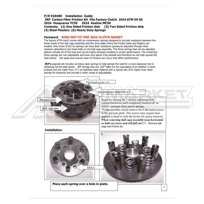50cc IRP OEM Clutch Disc Rebuild Kit