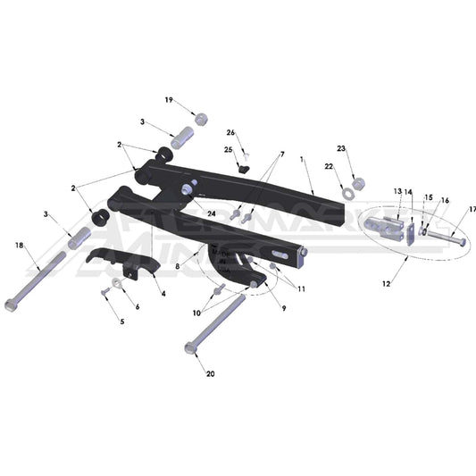 2026 Cobra 50 JR Swingarm