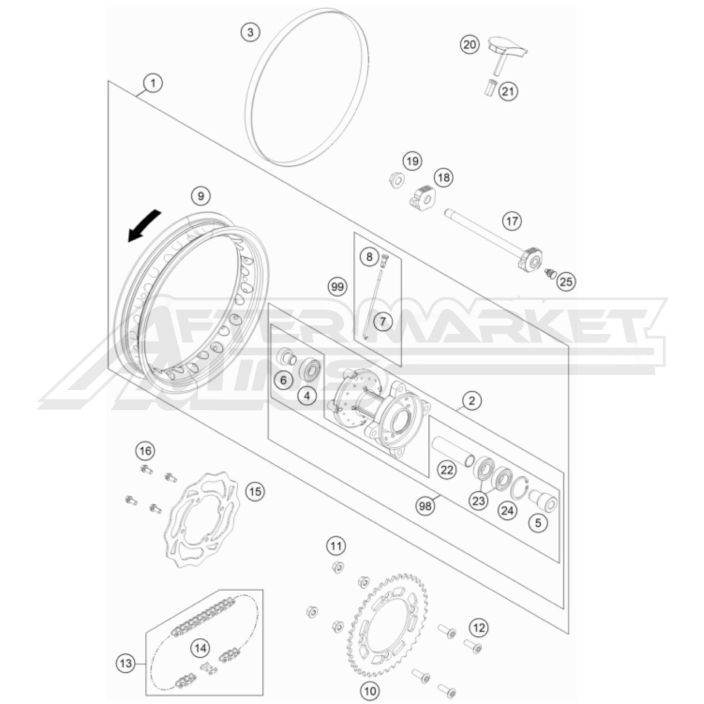 2024 Gas Gas MC 50 - Rear Wheel
