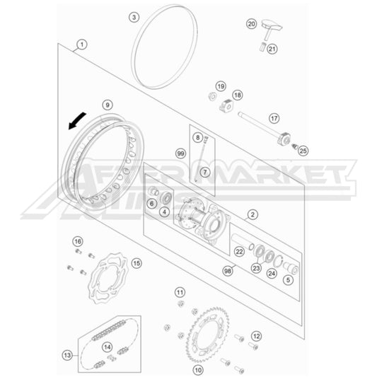 2024 Gas Gas MC 50 - Rear Wheel
