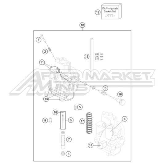 Technical diagram 2025 Gas Gas MC 65 Carburetor