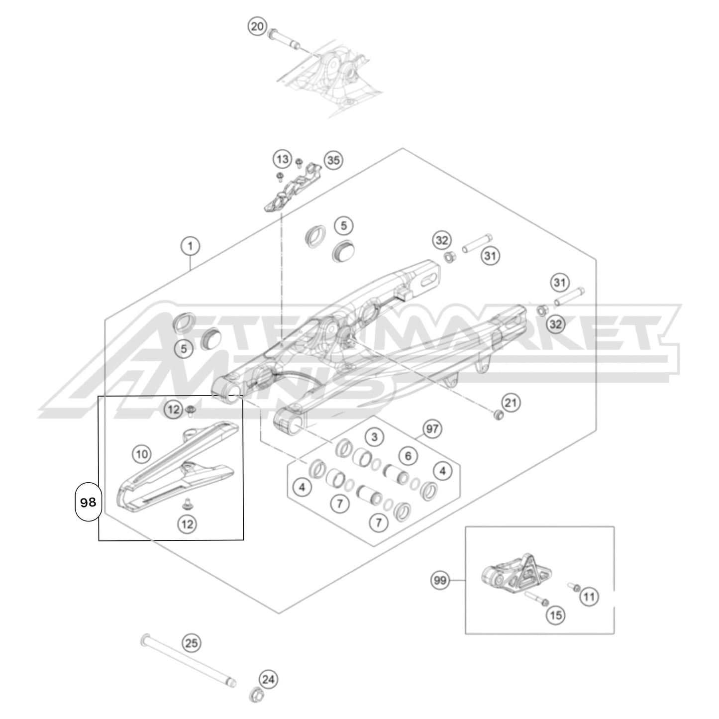 2025 Gas Gas MC 65 - Swingarm