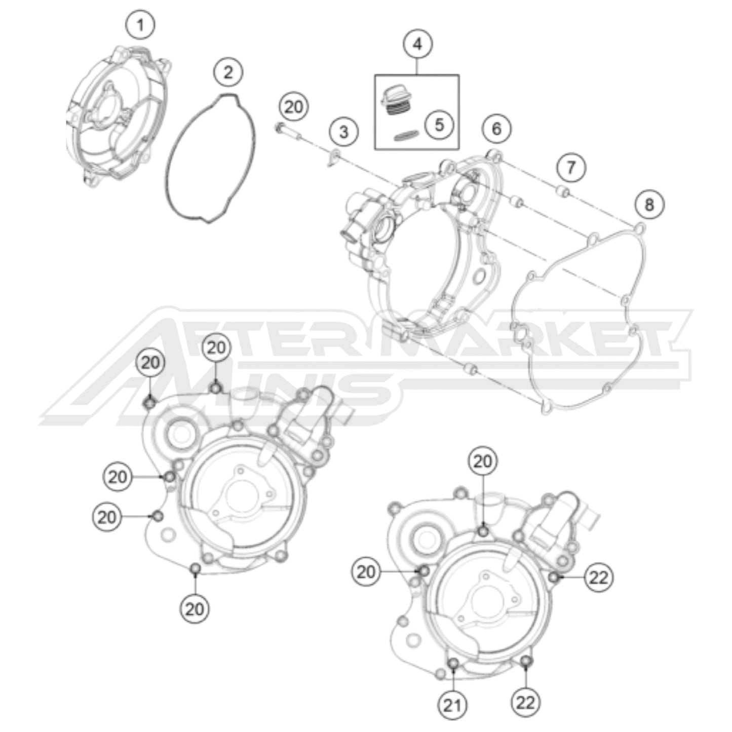 Husqvarna TC 65 Clutch Cover 2017-2023