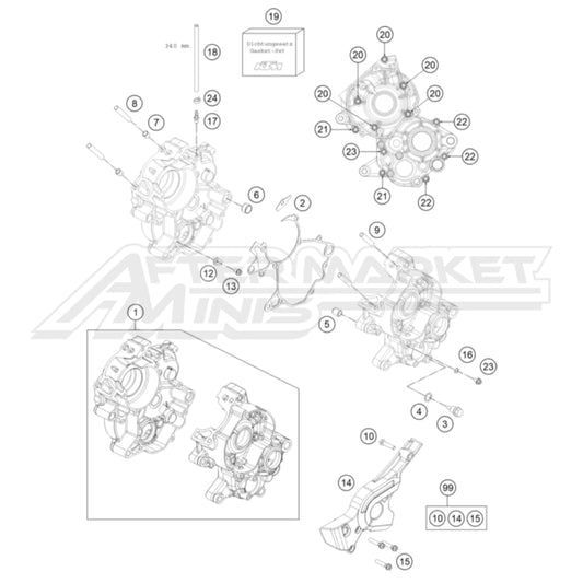 Husqvarna TC 65 Engine Case 2017-2023