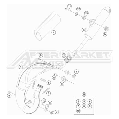 Husqvarna TC 65 Exhaust System 2017-2023