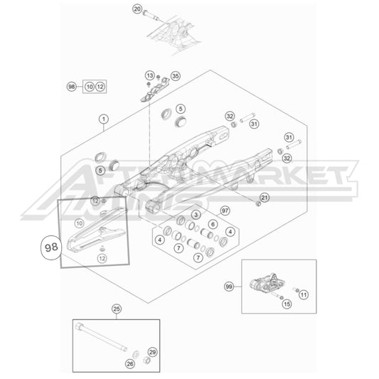 Husqvarna TC 65 Swingarm 2017-2023