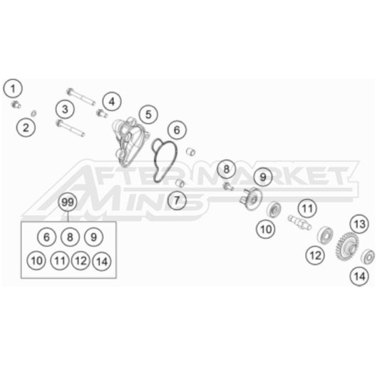 Husqvarna TC 65 Water Pump 2017-2023