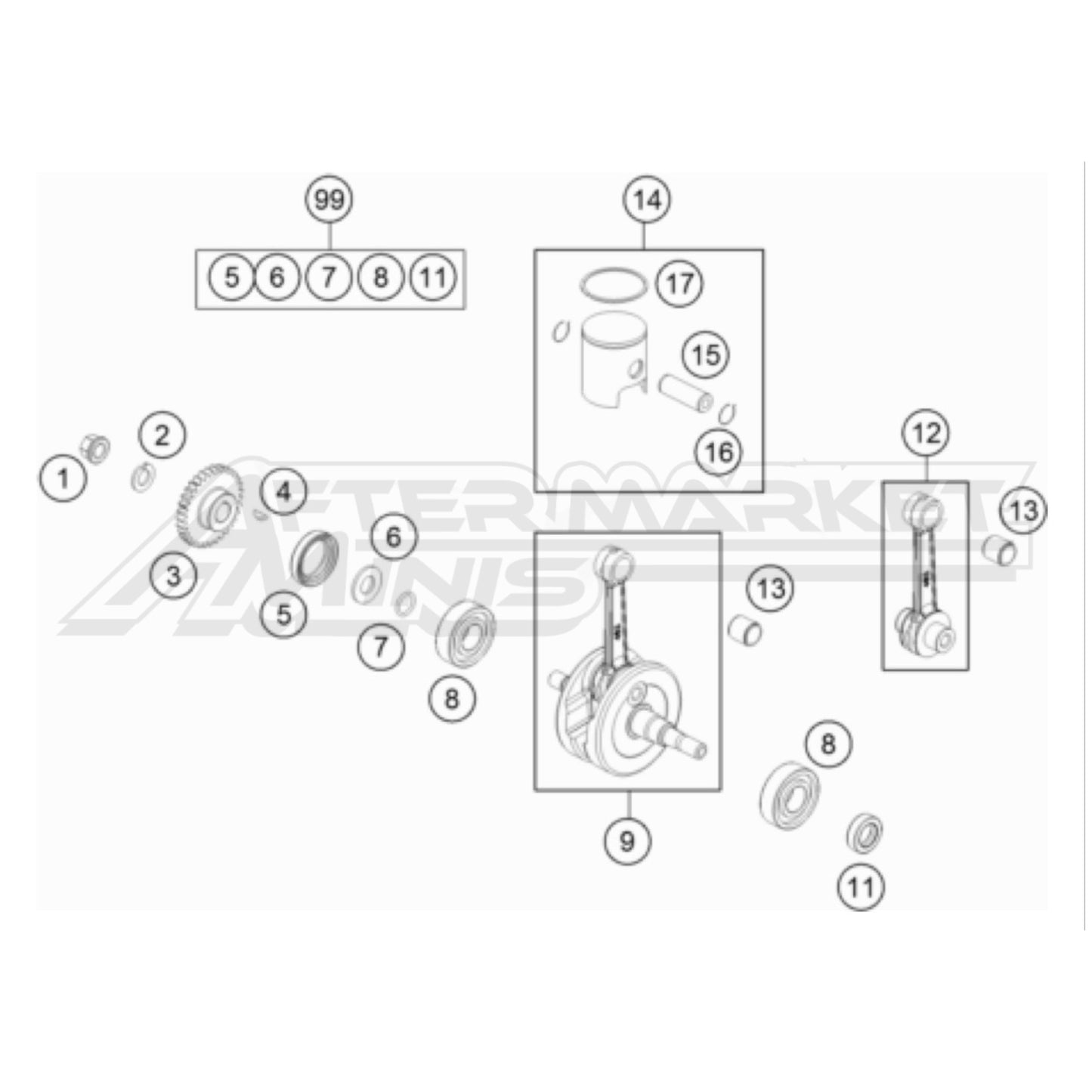 Husqvarna TC 50 2017-2023 - Crank Shaft / Piston