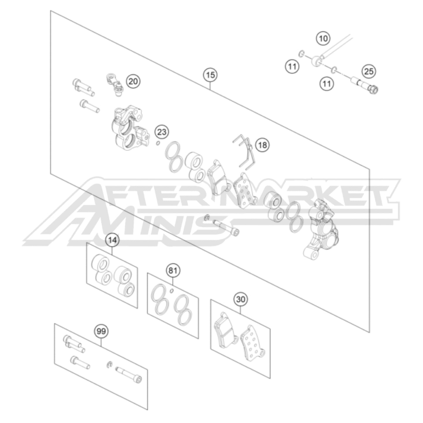 KTM 65 SX Front Brake Caliper 2012-2022