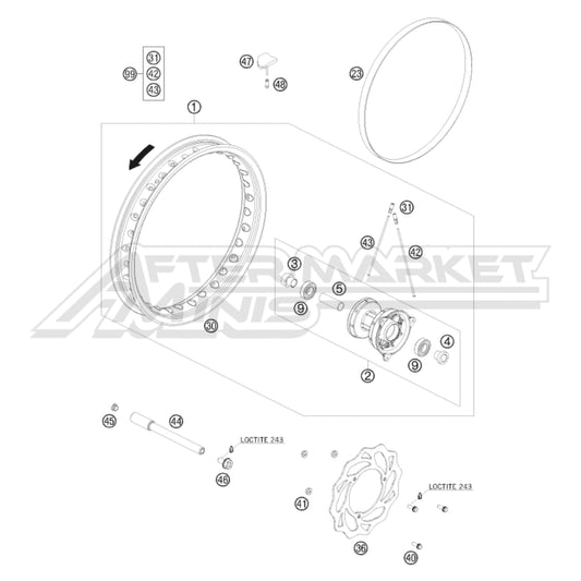 KTM 65 SX Front Wheel 2009-2011