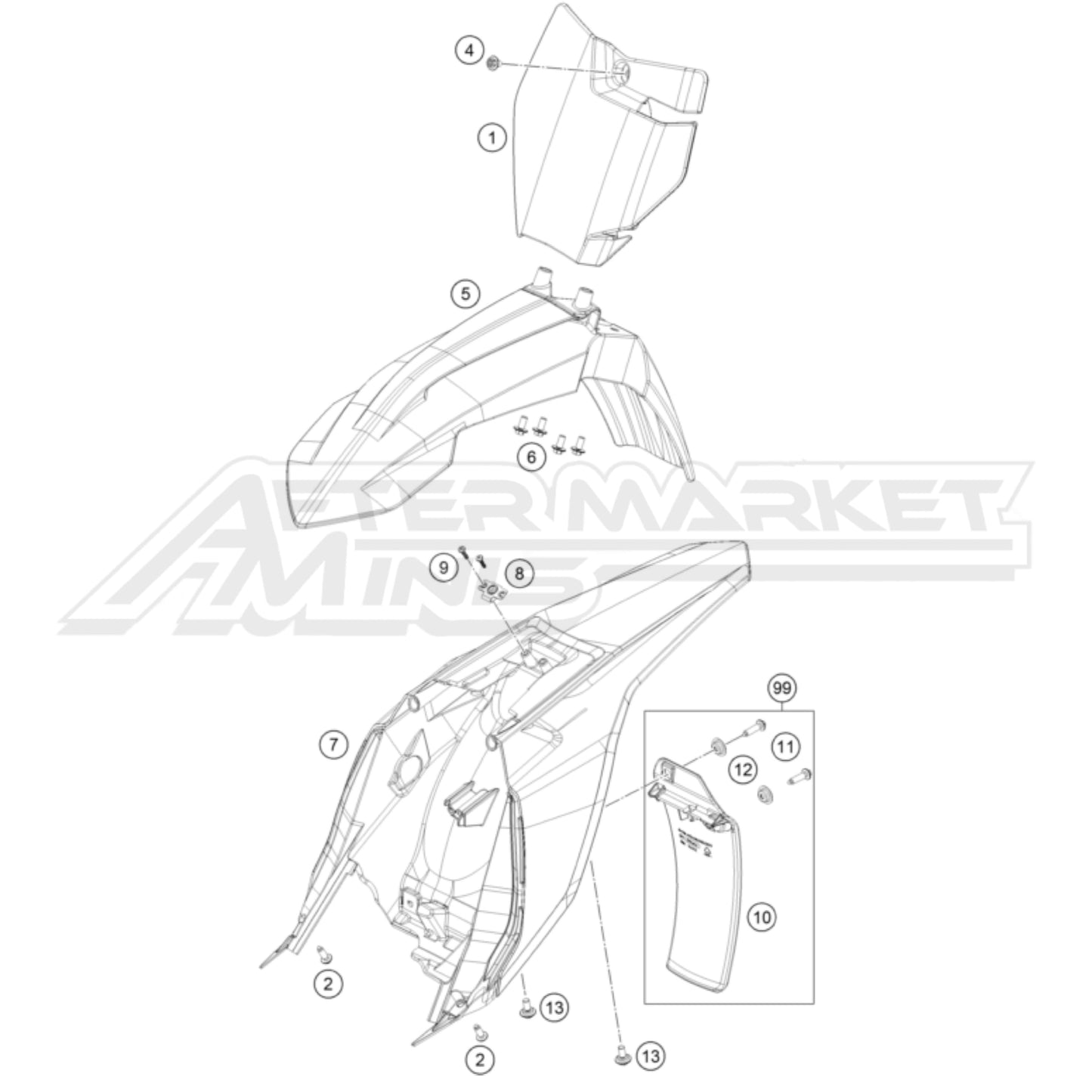 KTM 65 SX Fenders 2016-2023