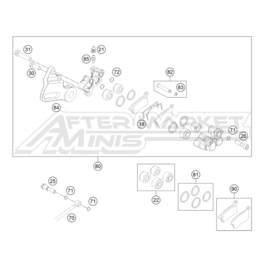 KTM 65 SX Rear Brake Caliper 2009-2022