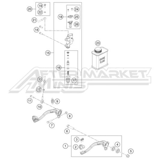 KTM 65 SX Rear Brake Control 2009-2022