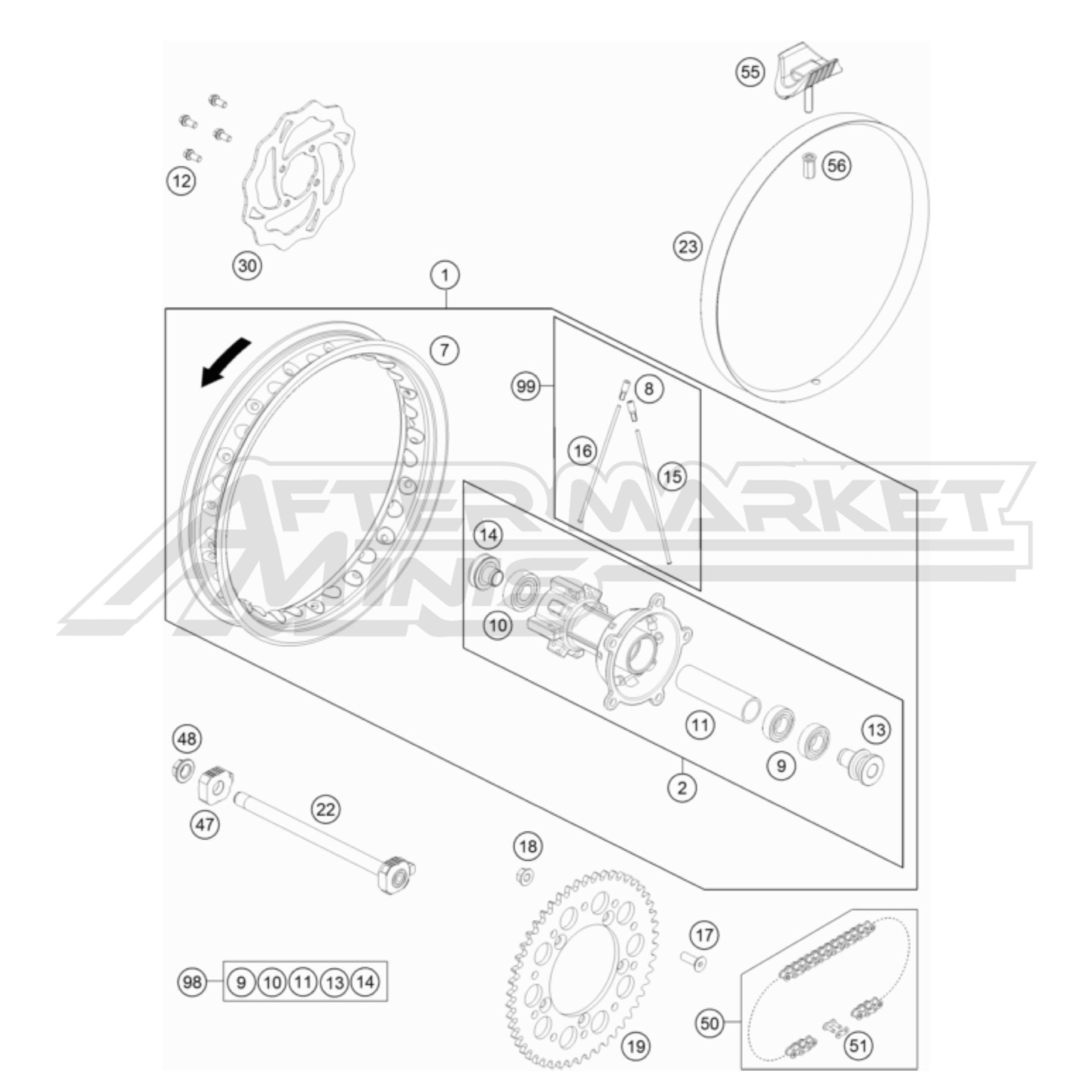 2024 KTM 65 SX - Rear Wheel – Aftermarket Minis