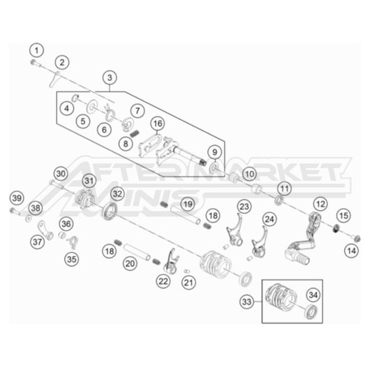 KTM 65 SX Shifting Mechanism 2009-2023