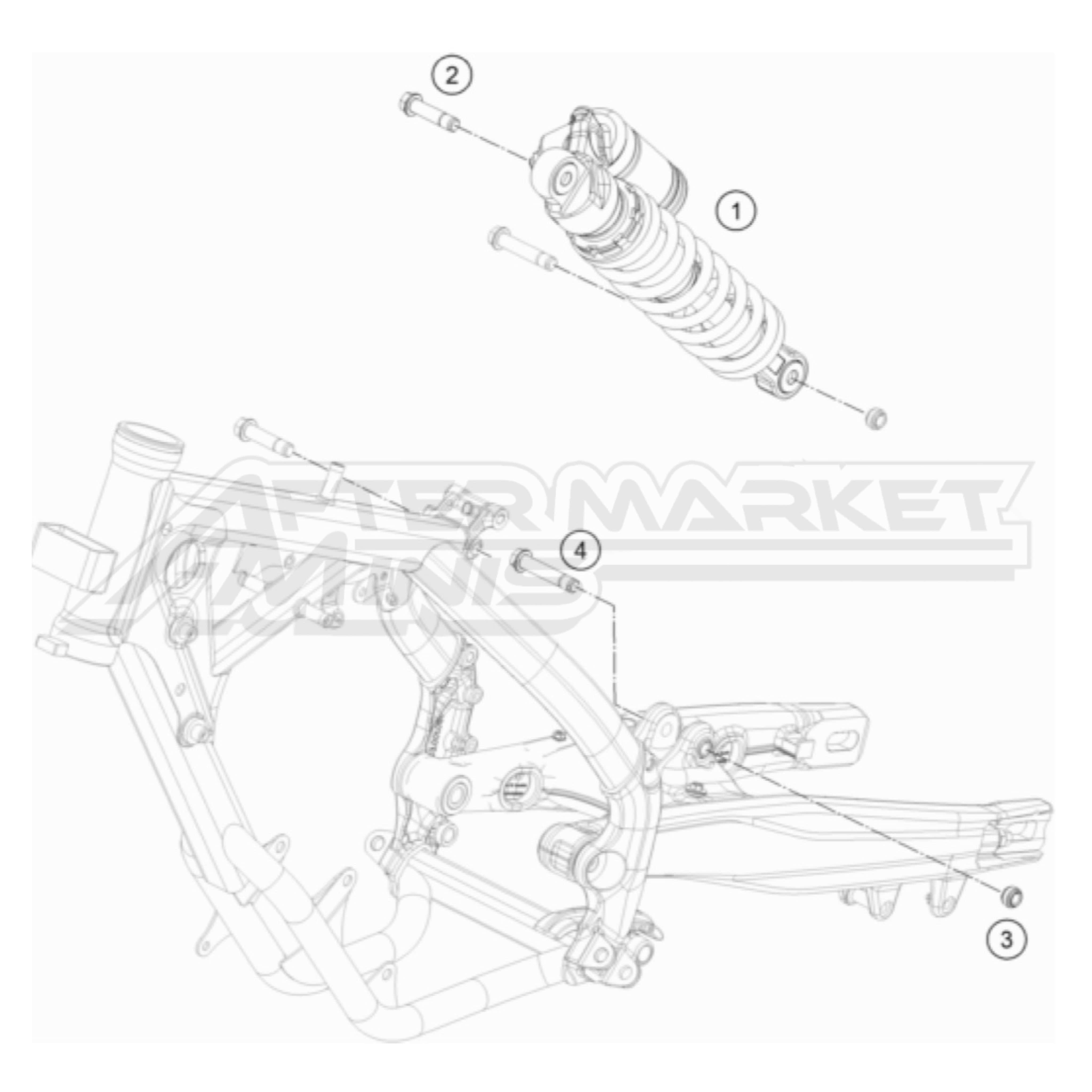 KTM 65 SX Rear Shock 2016-2023 – Aftermarket Minis