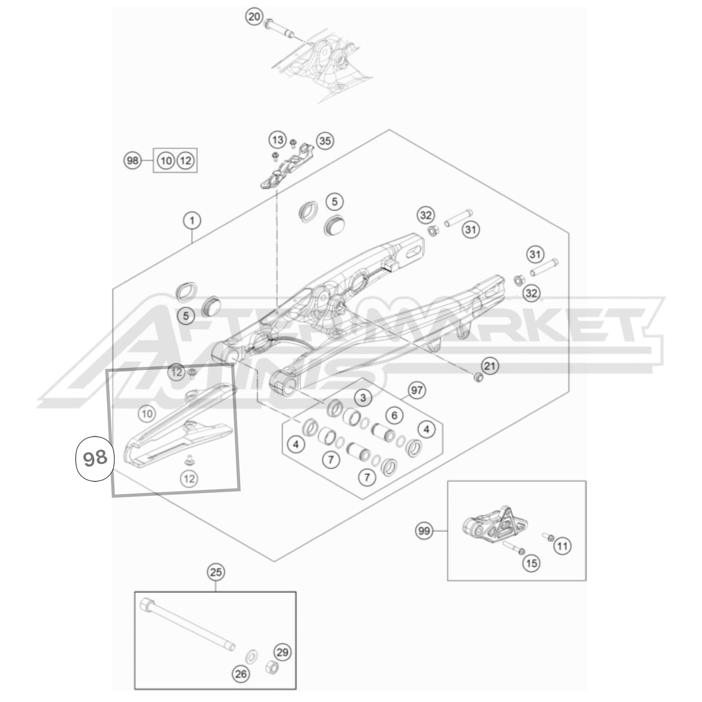 KTM 65 SX Swingarm 2016-2023