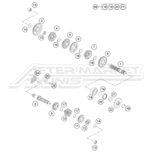 KTM 65 SX Transmission 2009-2023