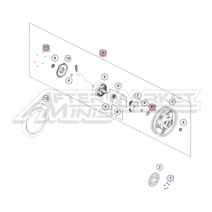 KTM, Gas Gas, Husqvarna E2 Rear Wheel Complete with Motor