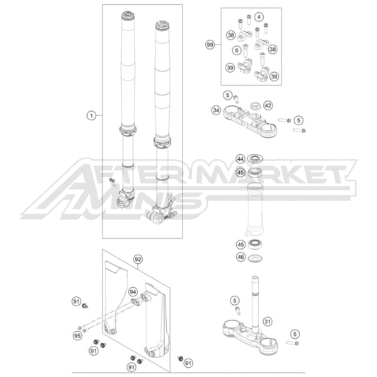 2025 KTM 50 SX - Front Fork / Triple Clamp