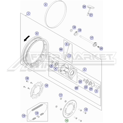 E-Bike Rear 10" Wheel