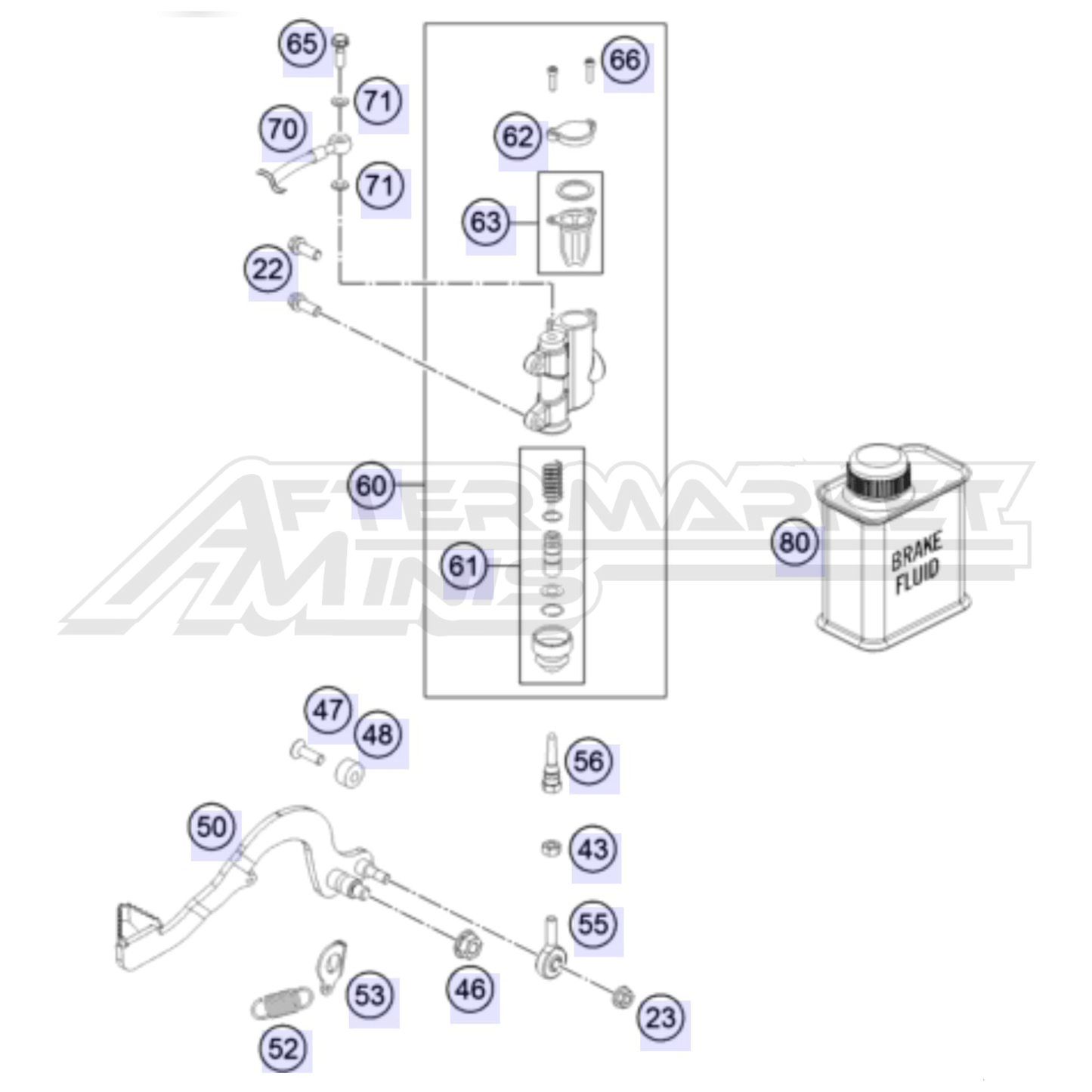 50cc Rear Brake Master Cylinder